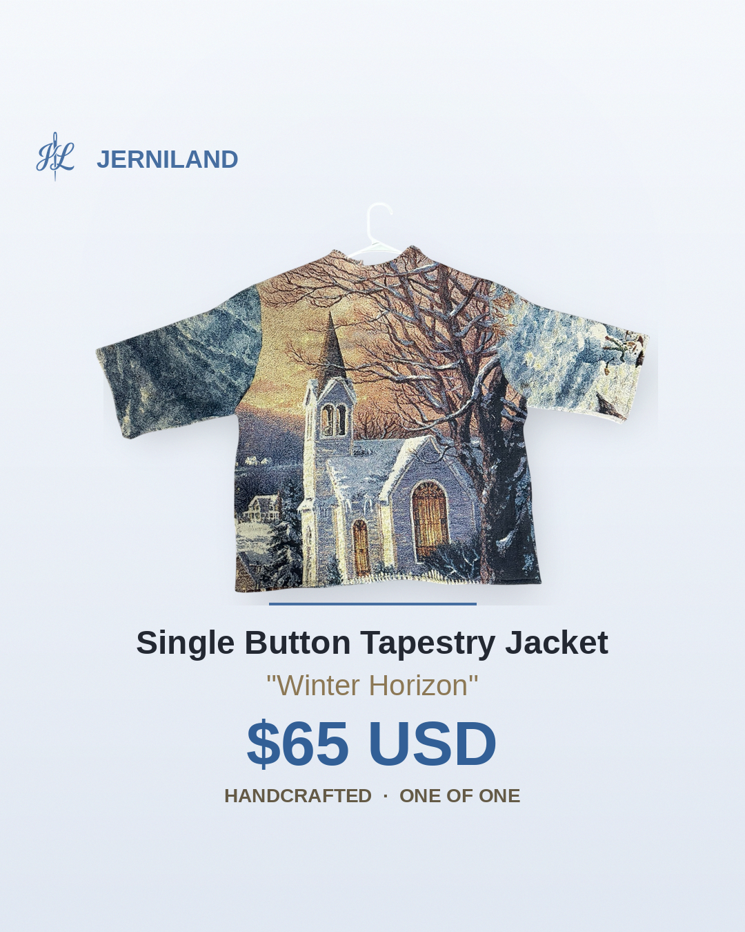 Single Button Tapestry Jacket - Back